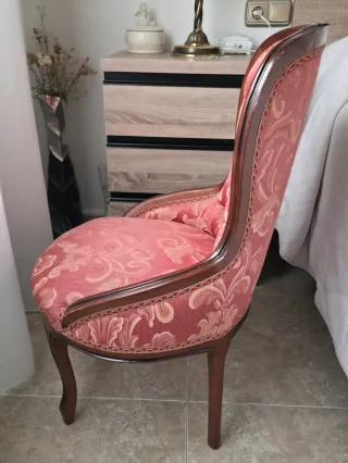 Sillón Vintage Dormitorio Tapizado Rojo