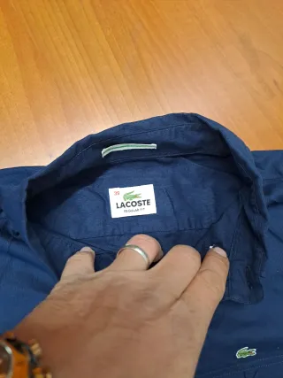Camisa Lacoste Hombre Manga Larga Algodón Azul Tal