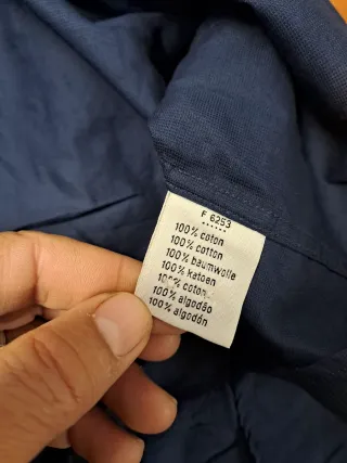 Camisa Lacoste Hombre Manga Larga Algodón Azul Tal