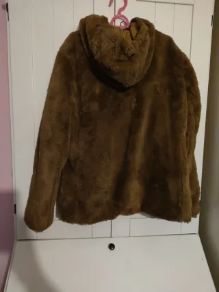 Abrigo de pelo marrón mujer