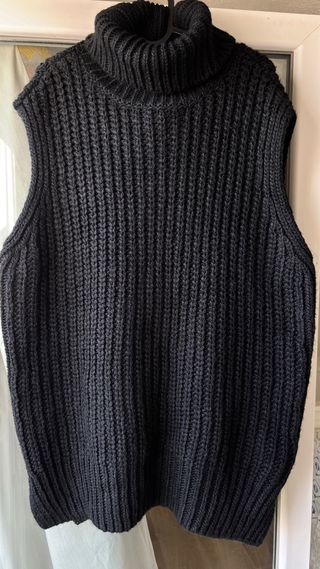 Chaleco H&M Negro Cuello Alto Tejido