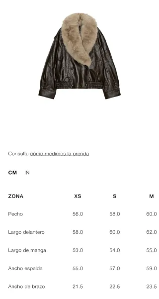 Cazadora S efecto piel con cuello desmontable