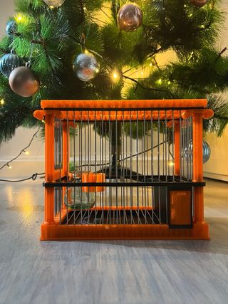 Gabbie per uccelli in stile romano (nere e arancioni)