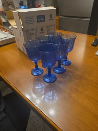 Set 6 Bicchieri Crisal Belém Blu