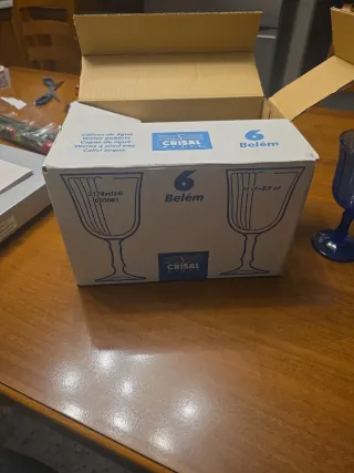 Set 6 Bicchieri Crisal Belém Blu