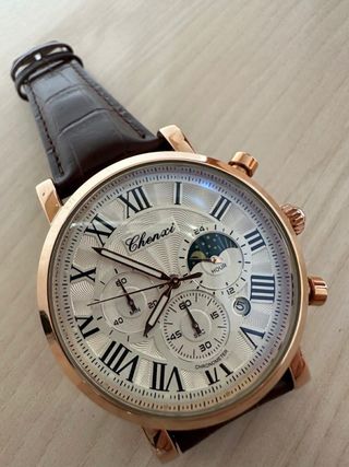 Reloj Hombre Marrón/Dorado
