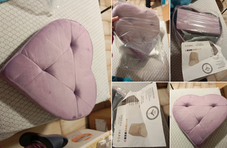 Pouf a forma di cuore glicine