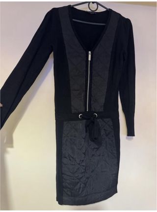 Vestido negro Morgan cremallera y lazada