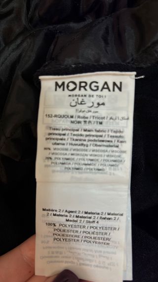 Vestido negro Morgan cremallera y lazada