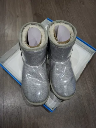 Botas niña Mustang grises y plateadas