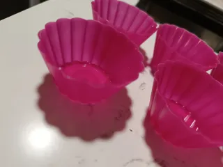 Moldes silicona cupcakes rosa (7 unidades)