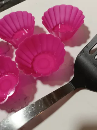 Moldes silicona cupcakes rosa (7 unidades)