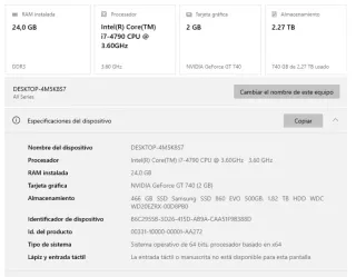 Ordenador ASUS i7 Negro
