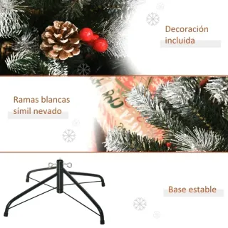 Árbol de Navidad con piñas y bayas