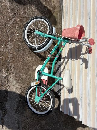 Bicicleta infantil rosa y verde