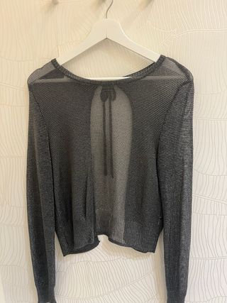 Top Zara fiesta hilo metalizado.