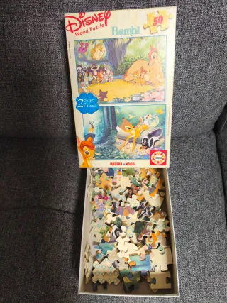 2 Puzzles Disney Bambi Madera 50 Piezas