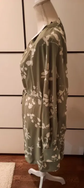 Vestido verde oliva Mango estampado