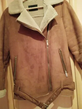Chaquetón piel vuelta marrón