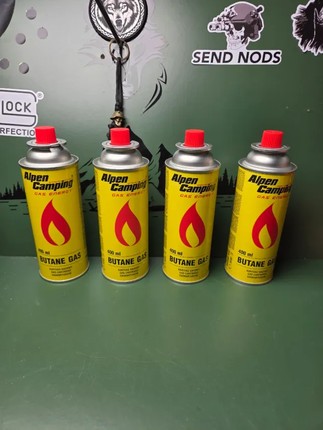 4x Cartuchos Gas Butano Alpen Camping 400ml