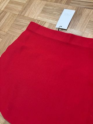 Falda mini punto Zara roja NUEVA CON ETIQUETAS