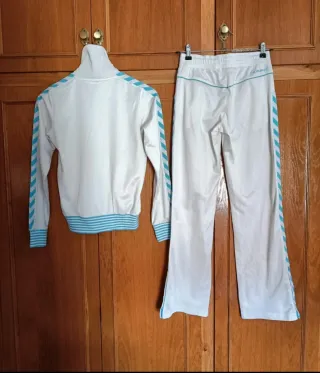 Chándal Hummel Blanco y Turquesa Talla XS retro