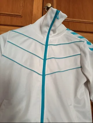 Chándal Hummel Blanco y Turquesa Talla XS retro