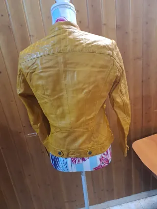 Cazadora Piel Gerome Mujer Amarilla