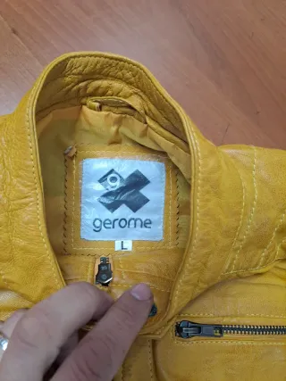 Cazadora Piel Gerome Mujer Amarilla