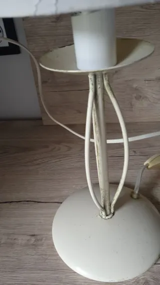 Lámpara de mesa vintage tela y metal,sin bombilla