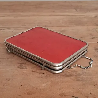 Specchio trittico barbiere pieghevole d'epoca.