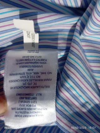 Camisa Ralph Lauren Rayas Multicor Mide de largo 7