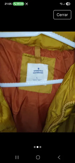 Chaqueta acolchada amarilla mujer