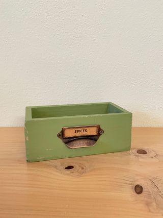 Porta bustine tè in legno con etichetta