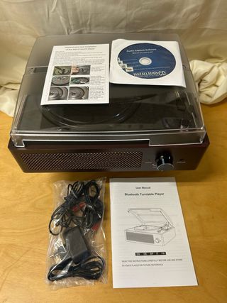 Tocadiscos Vintage Portátil Madera