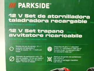 Atornillador + Accesorios + 2 Baterías PARKSIDE