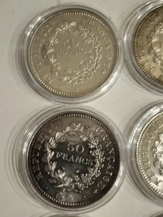 6 Monete 50 Franchi Francia 1974-1979