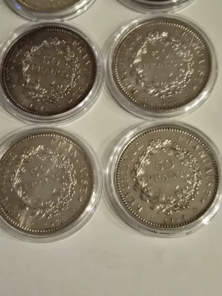 6 Monete 50 Franchi Francia 1974-1979