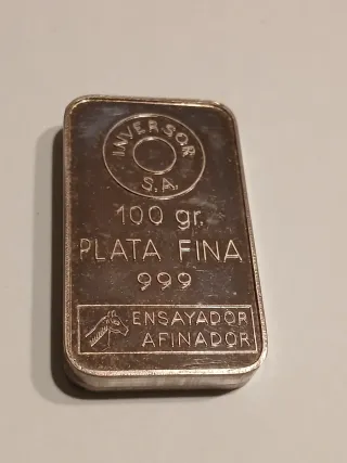 Onza de Plata Fina 100 gr 999