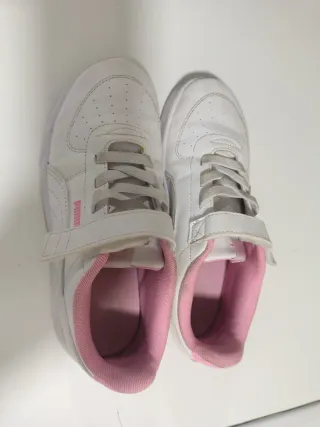 Deportivas Puma niña blancas y rosas