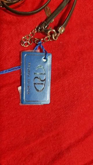 Collar Pedro Duran piedra rosa y plata