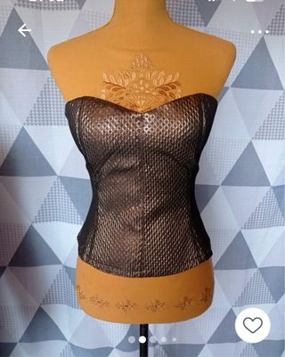 Top Corsé Mujer Negro y Dorado Talla S