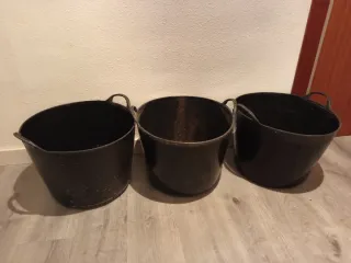 3 Capazos de obra negros, precio por los 3