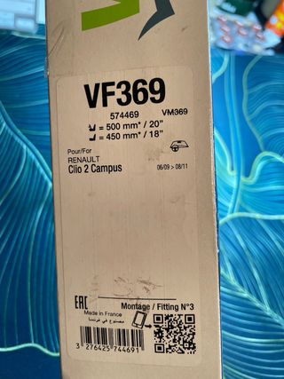 Escobillas Valeo VF369 Clio 2