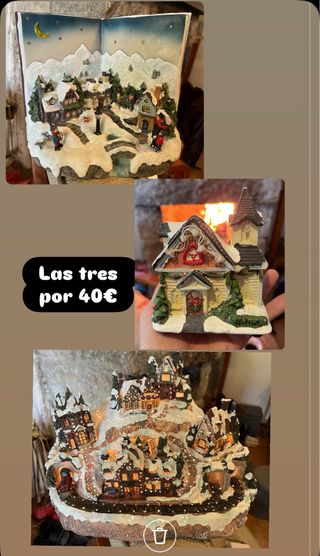 3 pueblos navideños decorativos