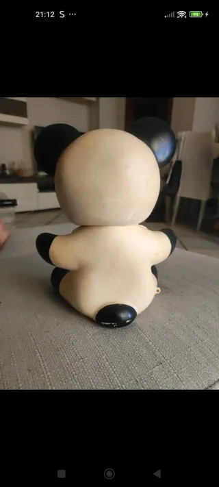 Orso vintage in gomma con telefono