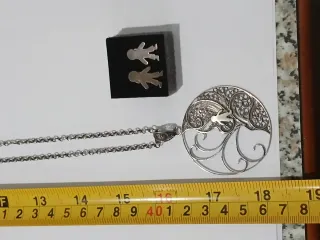 Conjunto Prata 835 Fio + Pendente + Brincos