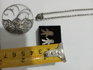 Conjunto Prata 835 Fio + Pendente + Brincos