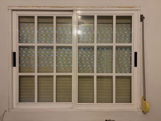 Ventana corredera 2 hojas inoxidable 150cm