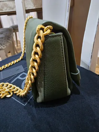 Bolso Purificación García Cadena Dorada Verde